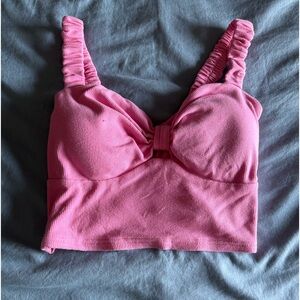 pink crop top with padding